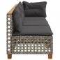 Preview: Gartensofa mit Kissen 3-Sitzer Grau Poly Rattan