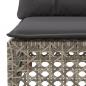 Preview: Gartensofa mit Kissen 3-Sitzer Grau Poly Rattan