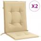 Preview: Niedriglehner-Auflagen 2 Stk. Melange Beige 100x50x4 cm Stoff