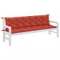 Preview: ARDEBO.de - Gartenbank-Auflagen 2 Stk. Melange Rot 200x50x7 cm Stoff