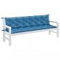 Preview: ARDEBO.de - Gartenbank-Auflagen 2 Stk. Melange Blau 200x50x7 cm Stoff