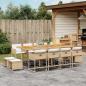 Preview: ARDEBO.de - 13-tlg. Garten-Essgruppe mit Kissen Beige Poly Rattan