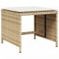 Preview: 13-tlg. Garten-Essgruppe mit Kissen Beige Poly Rattan