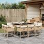 Preview: ARDEBO.de - 11-tlg. Garten-Essgruppe mit Kissen Beige Poly Rattan