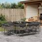 Preview: ARDEBO.de - 11-tlg. Garten-Essgruppe mit Kissen Grau Poly Rattan