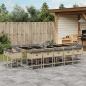 Preview: ARDEBO.de - 15-tlg. Garten-Essgruppe mit Kissen Beigemischung Poly Rattan