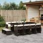 Preview: ARDEBO.de - 13-tlg. Garten-Essgruppe mit Kissen Braun Poly Rattan