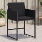 Preview: ARDEBO.de - Gartenstühle mit Kissen 4 Stk. Schwarz Poly Rattan