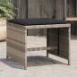 Preview: ARDEBO.de - Gartenhocker mit Kissen 4 Stk. Hellgrau 40x40x35 cm Poly Rattan