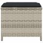 Preview: Gartenhocker mit Kissen 4 Stk. Hellgrau 40x40x35 cm Poly Rattan