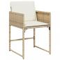 Preview: 5-tlg. Garten-Essgruppe mit Kissen Beige Poly Rattan