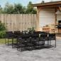 Preview: ARDEBO.de - 9-tlg. Garten-Essgruppe mit Kissen Schwarz Poly Rattan