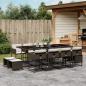 Preview: ARDEBO.de - 13-tlg. Garten-Essgruppe mit Kissen Braun Poly Rattan