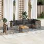 Preview: ARDEBO.de - 7-tlg. Garten-Sofagarnitur mit Kissen Grau Poly Rattan