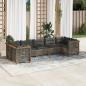 Preview: ARDEBO.de - 7-tlg. Garten-Sofagarnitur mit Kissen Grau Poly Rattan