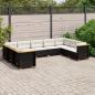 Preview: ARDEBO.de - 9-tlg. Garten-Sofagarnitur mit Kissen Schwarz Poly Rattan