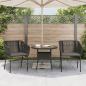 Preview: Gartenstühle 2 Stk. mit Kissen Schwarz Poly Rattan