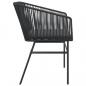 Preview: Gartenstühle 2 Stk. mit Kissen Schwarz Poly Rattan