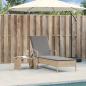 Preview: Sonnenliege mit Rollen und Auflage Beige Poly Rattan