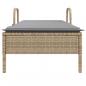 Preview: Sonnenliege mit Rollen und Auflage Beige Poly Rattan