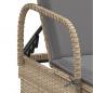 Preview: Sonnenliege mit Rollen und Auflage Beige Poly Rattan