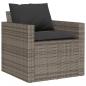 Preview: 6-tlg. Garten-Sofagarnitur mit Kissen Grau Poly Rattan