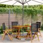 Preview: ARDEBO.de - Gartenstuhl Verstellbar 4 Stk. Schwarz Poly Rattan Massivholz