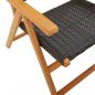 Preview: Gartenstuhl Verstellbar 4 Stk. Schwarz Poly Rattan Massivholz