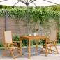 Preview: Gartenstühle 2 Stk. Beige Massivholz Akazie & Stoff