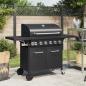 Preview: ARDEBO.de - Gasgrill mit 7 Flammen Schwarz Pulverbeschichteter Stahl