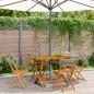 Preview: ARDEBO.de - Gartenstühle 4 Stk. Klappbar Grau Poly Rattan & Massivholz