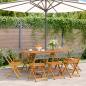 Preview: ARDEBO.de - Gartenstühle 8 Stk. Klappbar Grau Poly Rattan & Massivholz