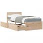 Preview: ARDEBO.de - Bett mit Schubladen und Matratze 90x190 Massivholz Kiefer