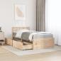 Preview: Bett mit Schubladen und Matratze 90x190 Massivholz Kiefer