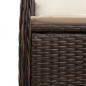 Preview: Gartensessel mit Kissen 2 Stk. Verstellbar Braun Poly Rattan