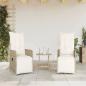 Preview: Gartensessel mit Kissen 2 Stk. Verstellbar Beige Poly Rattan