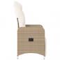 Preview: Gartensessel mit Kissen 2 Stk. Verstellbar Beige Poly Rattan