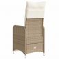 Preview: Gartensessel mit Kissen 2 Stk. Verstellbar Beige Poly Rattan