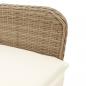 Preview: Gartensessel mit Kissen 2 Stk. Verstellbar Beige Poly Rattan