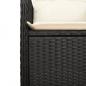 Preview: Outdoor-Lehnstühle 2 Stk. mit Tisch Schwarz Poly-Rattan