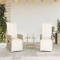 Preview: Gartensessel 2 Stk. Verstellbar mit Tisch Beige Poly Rattan