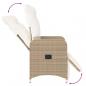 Preview: Gartensessel 2 Stk. Verstellbar mit Tisch Beige Poly Rattan