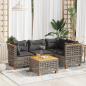 Preview: ARDEBO.de - 5-tlg. Garten-Sofagarnitur mit Kissen Grau Poly Rattan