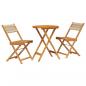 Preview: 3-tlg. Bistro-Set Beige Polypropylen und Massivholz