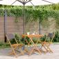 Preview: ARDEBO.de - 3-tlg. Bistro-Set Anthrazit Stoff und Massivholz