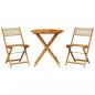 Preview: 3-tlg. Bistro-Set Beige Polypropylen und Massivholz