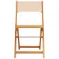 Preview: 3-tlg. Bistro-Set Beige Stoff und Massivholz