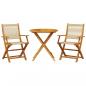 Preview: 3-tlg. Bistro-Set Beige Polypropylen und Massivholz