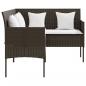 Preview: Sofa in L-Form mit Kissen Poly Rattan Braun