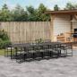 Preview: ARDEBO.de - 13-tlg. Garten-Essgruppe mit Kissen Schwarz Poly Rattan